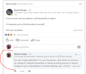 Linkedin selling commenting