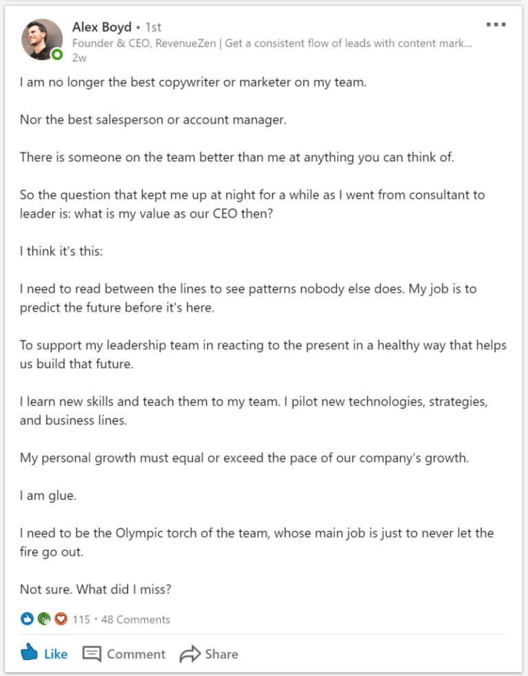 12 Examples of Good Linkedin Posts (That Generated Leads!) – RevenueZen