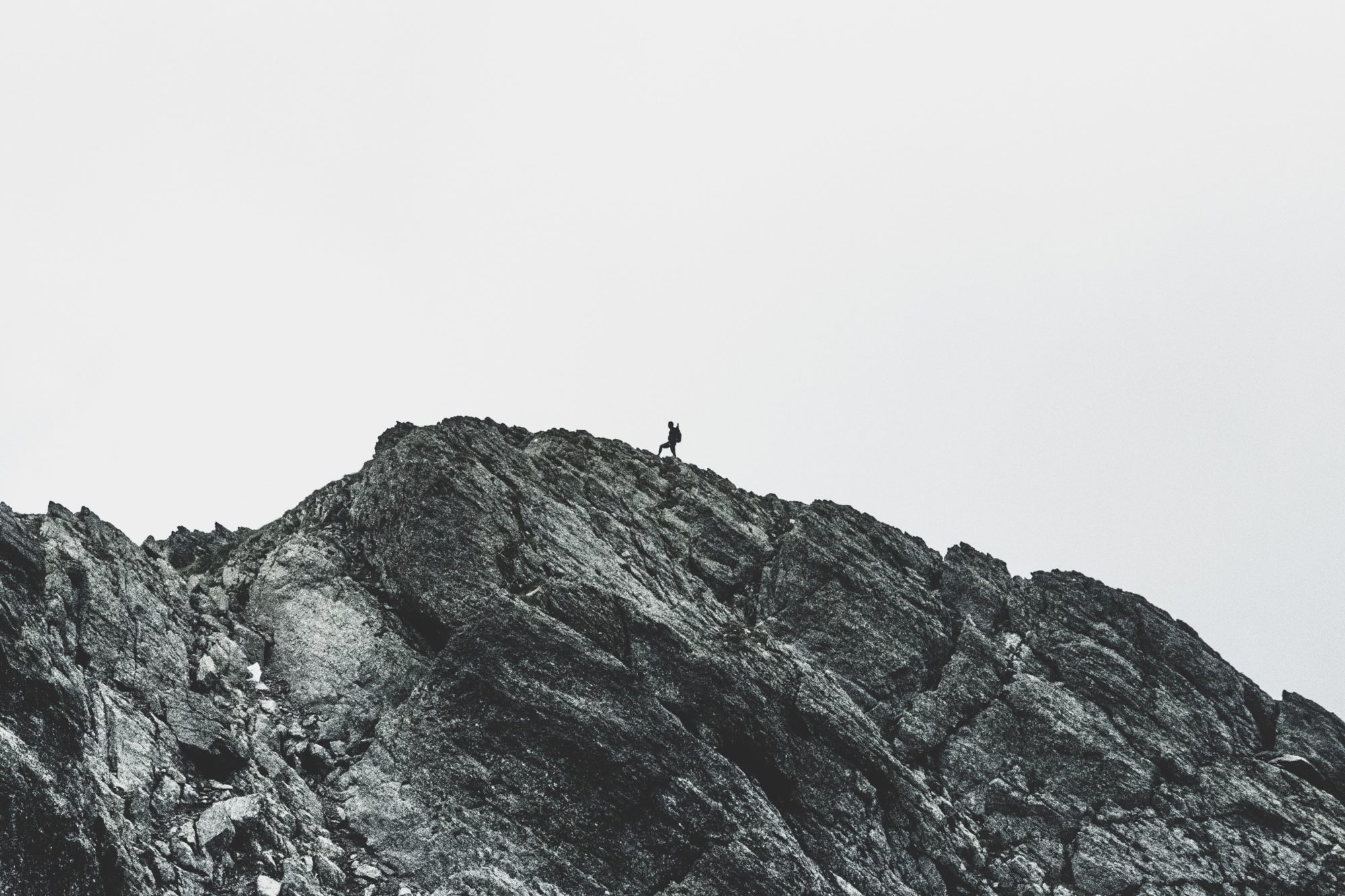 A man standing on a mountain